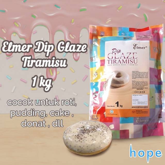 

ELMER Dip Glaze Tiramisu 1Kg | original Packing Pabrik | saus tiramisu