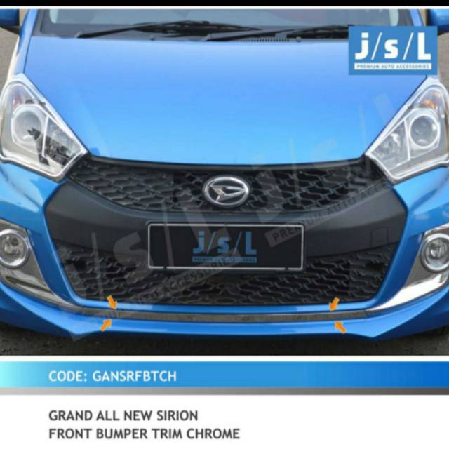 List bumper depan grand all new sirion/ front bumper trim chrome jsl