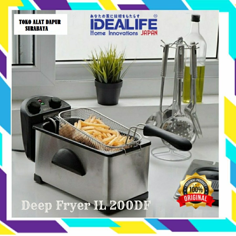Deep Fryer Idealife Stainless Penggorengan Listrik 4L 4 Liter IL 200DF Penggorengan Kentang Snack Li