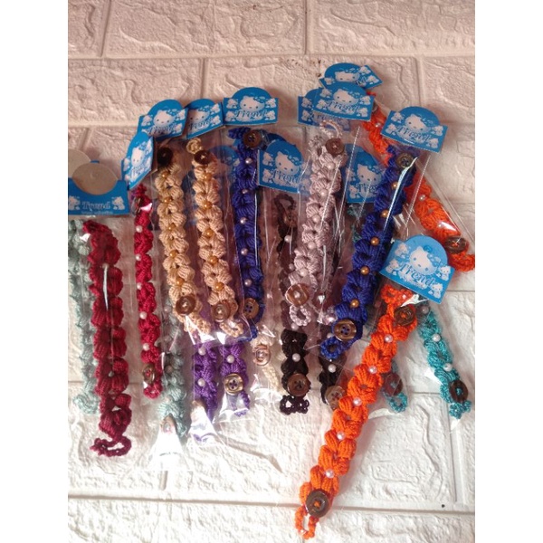 konektor masker rajut mutiara/pengait masker hijab/souvenir konektor masker