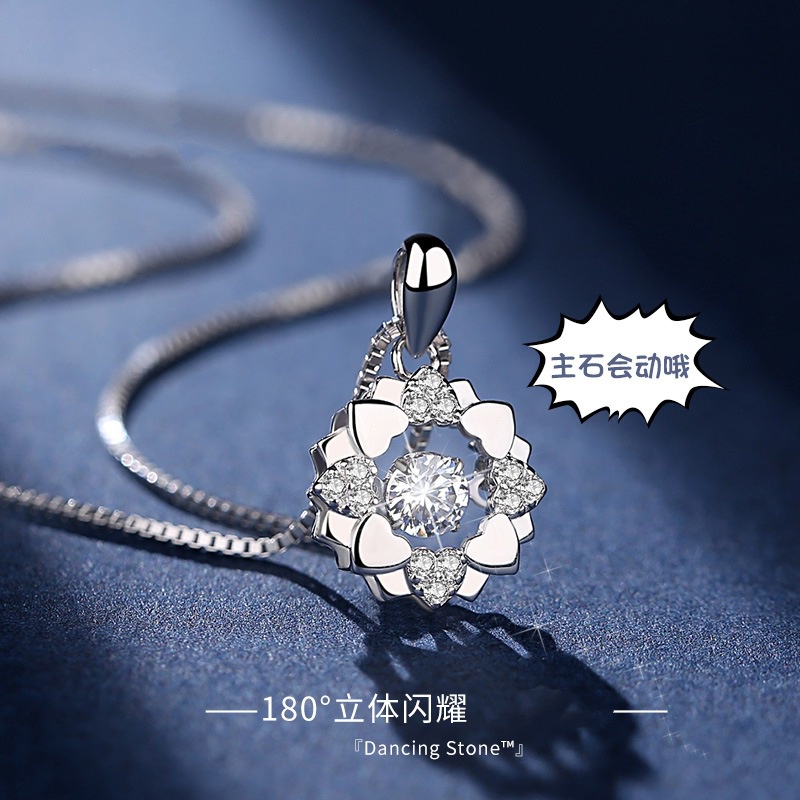 [Ready Stock]Fashion Plated 925 Sterling Silver Necklace Simple Heart-Shaped Pendant