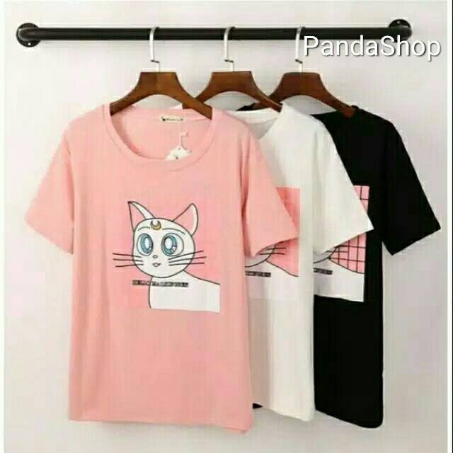 PANDASHOP Tshirt hello mao xing ren / KAOS TERBARU /FASHION WANITA/FASHION TERBARU
