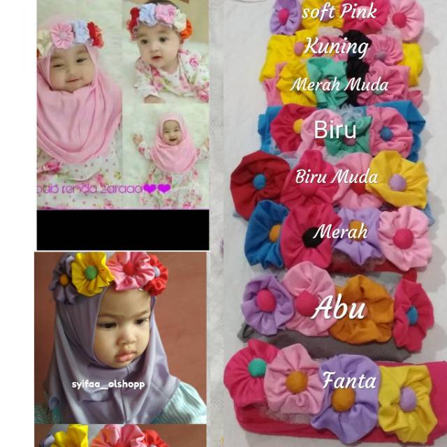 Jilbab Anak Kerudung Bayi Hijab Mahkota Bunga