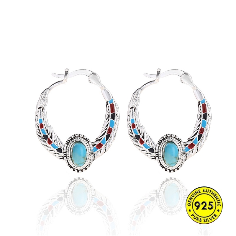 925 Silver New Silver Turquoise Earrings