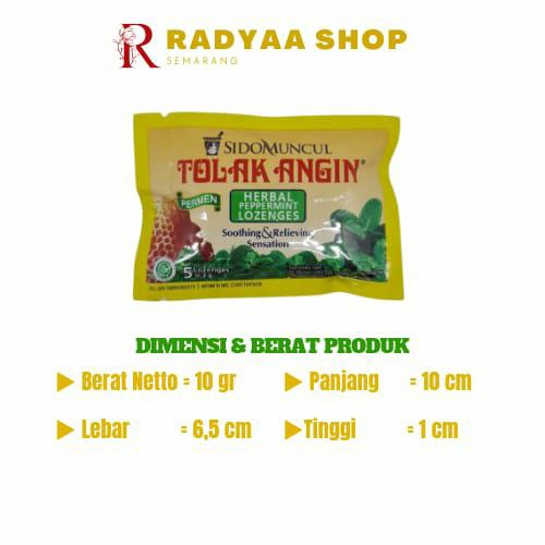 Sido Muncul Permen Tolak Angin Sachet Herbal Peppermint 10gr