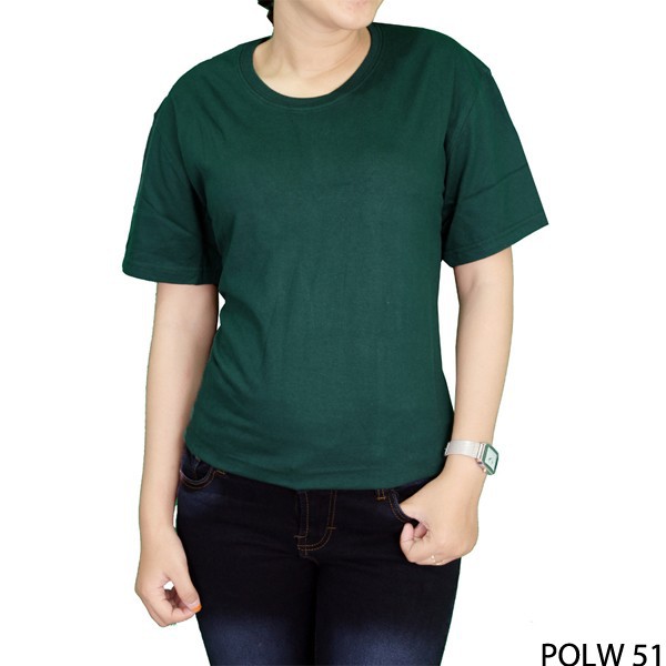 Kaos Polos Pendek Wanita Cotton Combed S24 Bottle Green – POLW 51