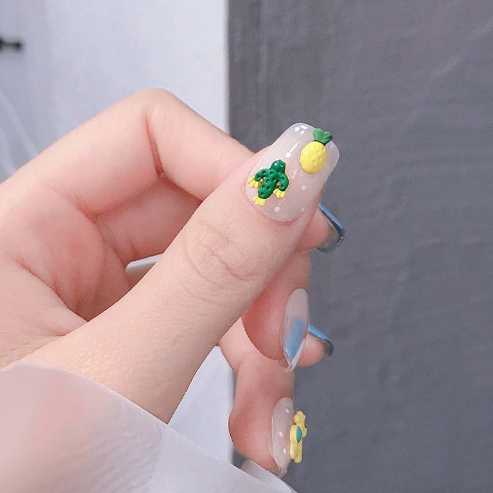 MXBEAUTY Lovely Fruit Nail Art Jewelry Cute DIY Nail Art Tool 3D Nail Art Decoration Smiley Face Strawberry Cactus Summer Cartoon Giraffe Manicure Accessories