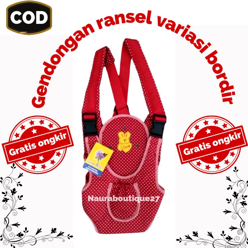 Gendongan bayi / Gendongan ring seling / Gendongan bayi depan ransel / gendongan hipseat / gendongan baby / gendongan ransel bordir termurah