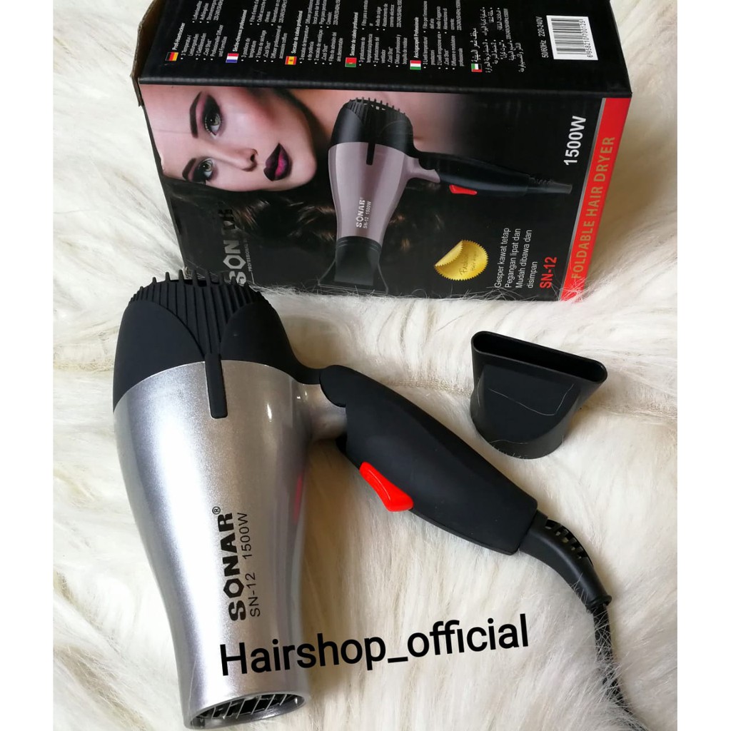 Sonar SN 12 Hair Dryer Pengering Rambut Lipat Travel 1500W