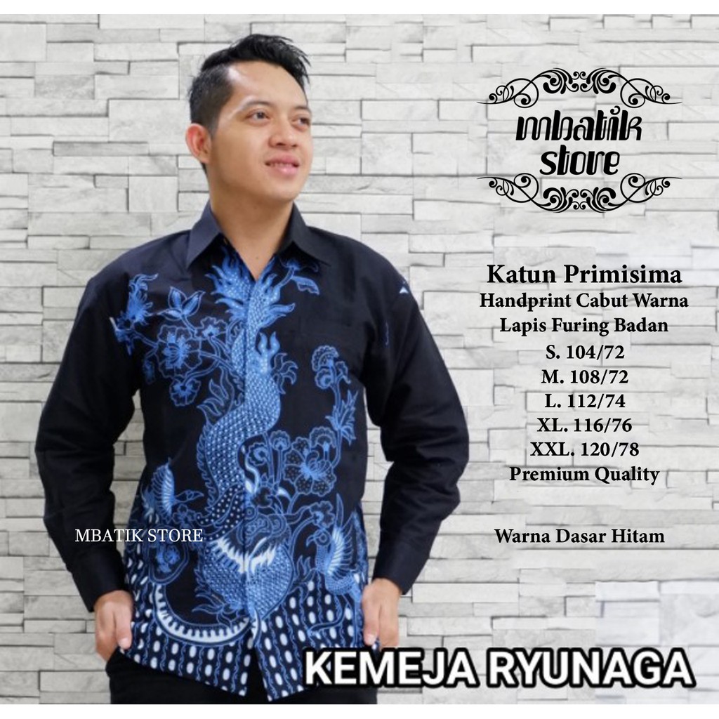 Ryunaga Coklat Kemeja Batik Pria Lengan Panjang by Dewo