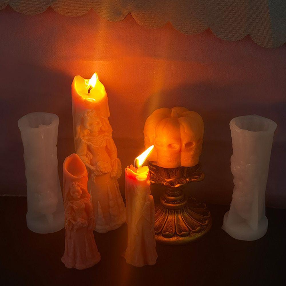 Solighter Halloween Cetakan Lilin Hadiah Polymer Clay Candle Making Tools Cetakan Resin