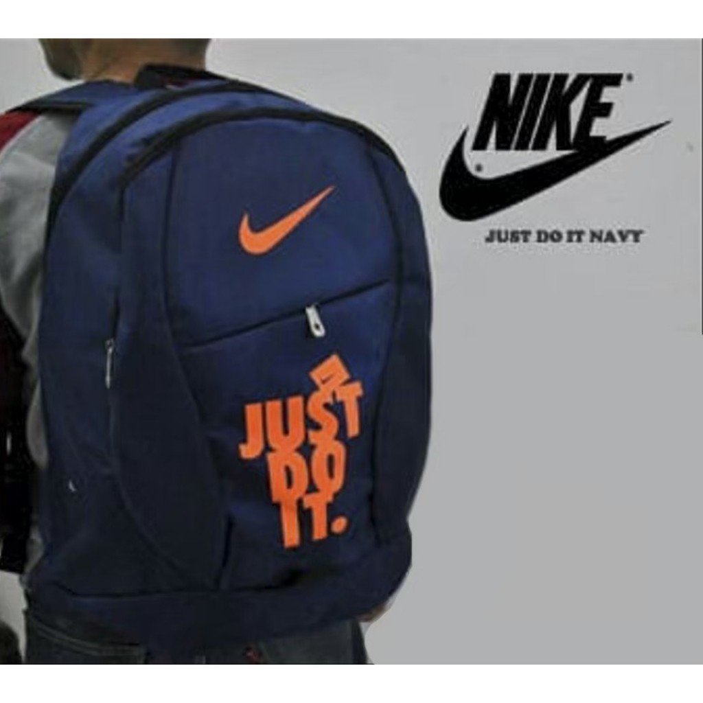 TAS RANSEL NIKE PRIA WANITA REMAJA ANAK SEKOLAH KULIAH KERJA NONGKRONG BLACK LAPTOP JUST DO IT