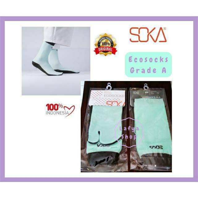 kaos kaki jempol SOKA panjang mint hijau tapak telapak kualitas ekspor ecosocks grade A