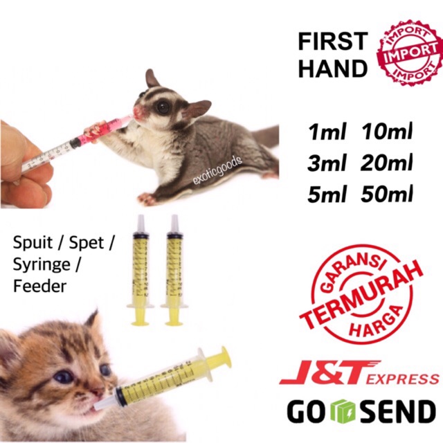 HAND FEEDER ALAT BANTU MAKAN JOEY SPUIT SUNTIKAN MAKAN HEWAN SYRINGE SUNTIKAN TANPA JARUM SPET MAKAN