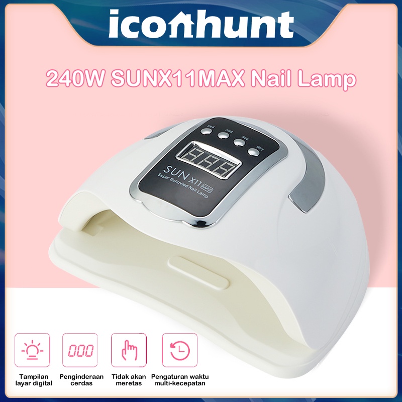 Alat Pengering Kutek UV Led Nail Kuku 240W LAMPU SUN X11 MAX Nail Dryer