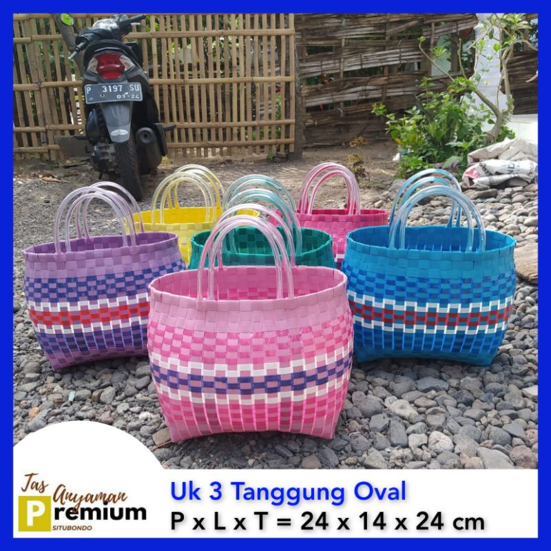 (Uk 4 Horiz) Tas Belanja/ Tas Souvenir/ Tas Anyaman Premium Situbondo uk Tanggung