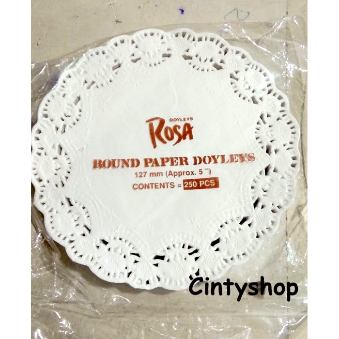 

Paper Doilies Rosa 5”/ Alas Renda / Doyles / Renda Kertas isi 250 pcs