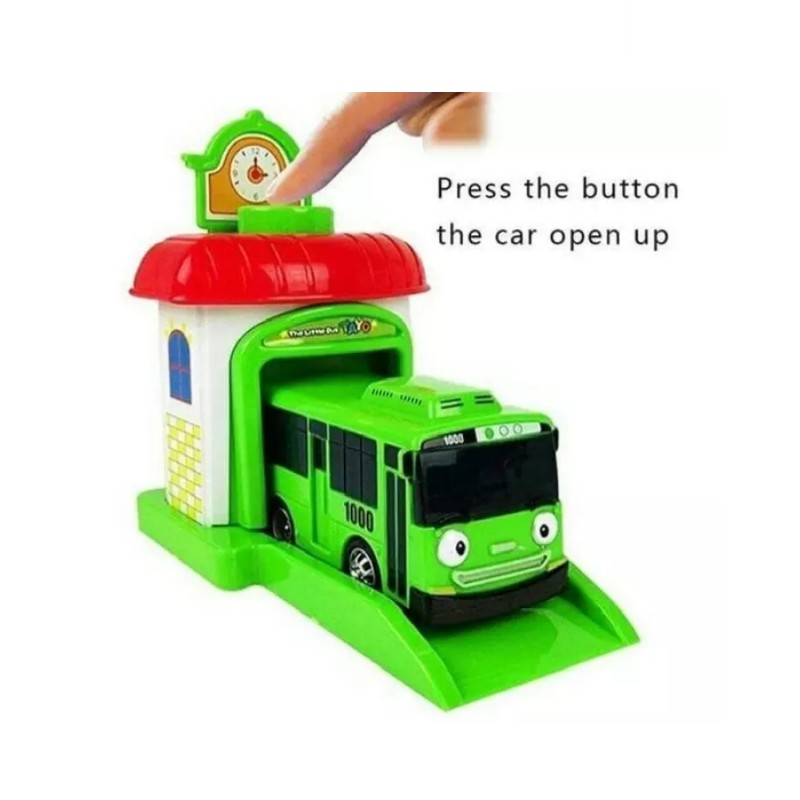 4 PCS TAYO THE LITTLE BUS GARAGE LAUNCHER PUSH N GO GARASI ROGI LANI GANI MAINAN ANAK 1 SET