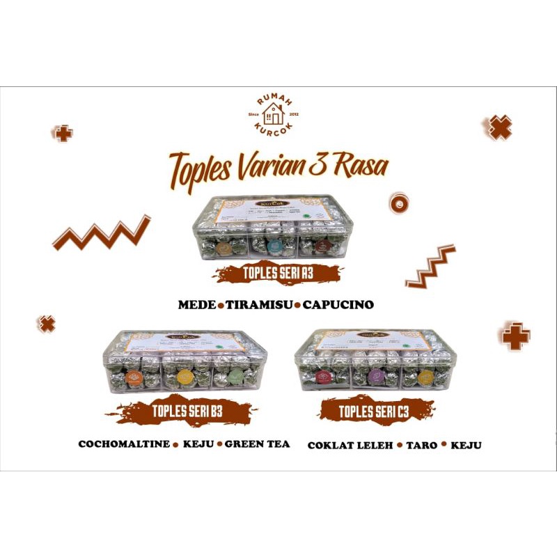 

Kurma Coklat Rumah Kurcok Toples 3 Varian Rasa