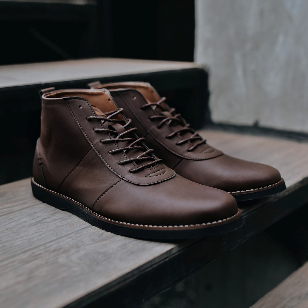 Alpha Dark Brown | Sepatu Vintage Klasik Sporty Pria/Cowok/Men - Boots - Original Footwear | FORIND x FSTP