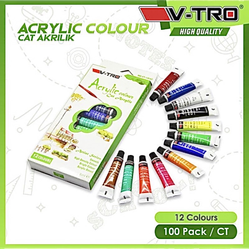 

Cat Akrilik V-TRO 6ml / Acrylic Colour (1 set isi 12 warna)