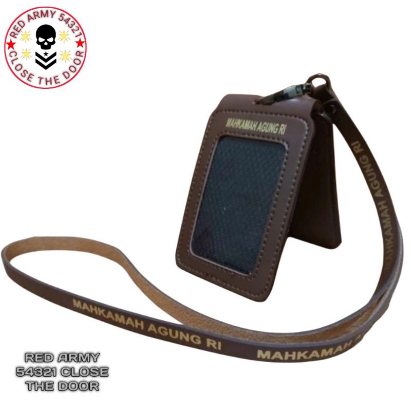 

Holder ID Card Kulit - Tali Nametag Lipat Mahkamah Agung Warna Coklat