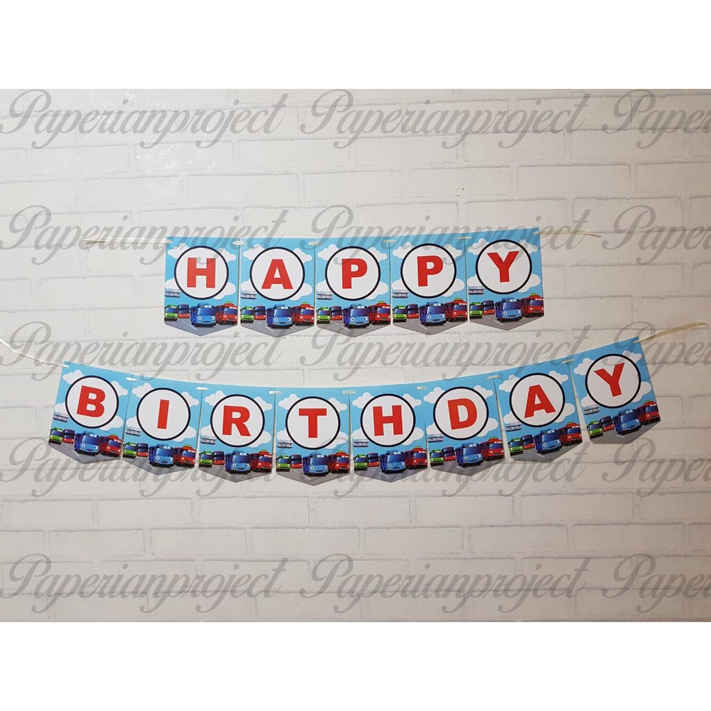 Bunting Flag / Banner Flag Happy Birthday Tayo