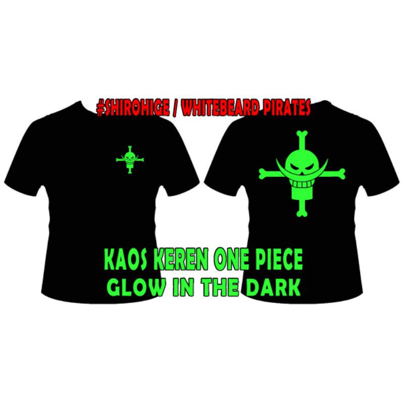 KAOS ONE PIECE GLOW IN THE DARK CUTTON 24S TERMURAH