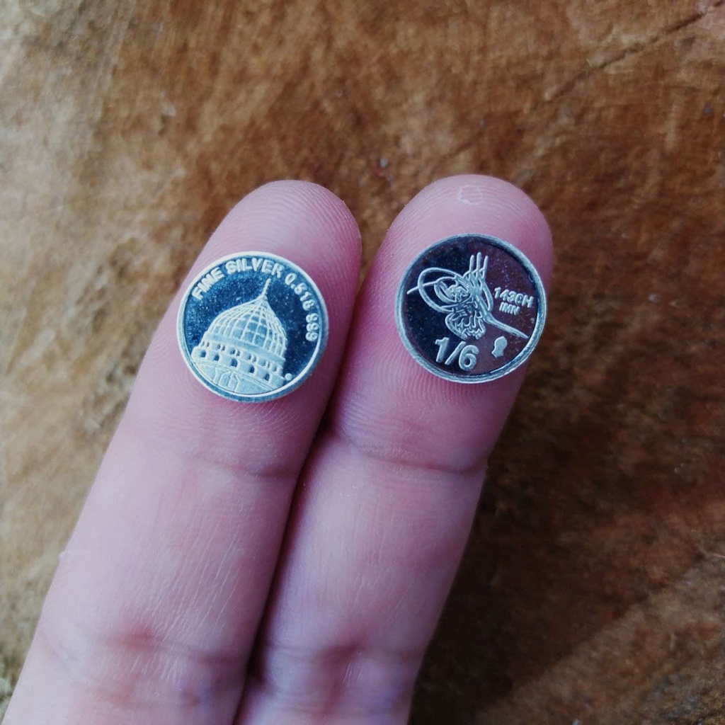 Koin Perak 0,518 gr 1/6 Daniq Dirham IMN Bukan Antam Wakala Sala Nubex Peruri Isilver Novita Fine Si