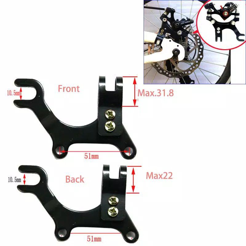 Bracket Cakram sepeda ukuran 22mm dan 32mm brg bagus, kuat, untuk mtb, Minion, Lipat, dll