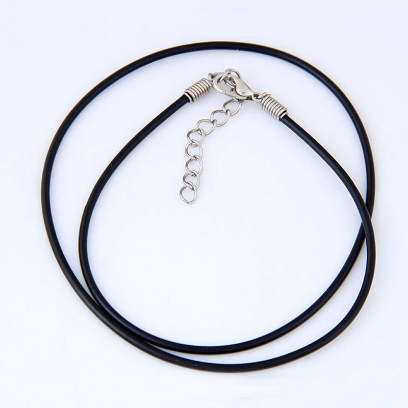 European And American Retro Geometric Leather Rope Necklace Black