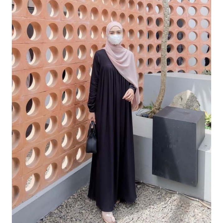 bisa cod gamis katun rayon twill elmiza terbaru best seller