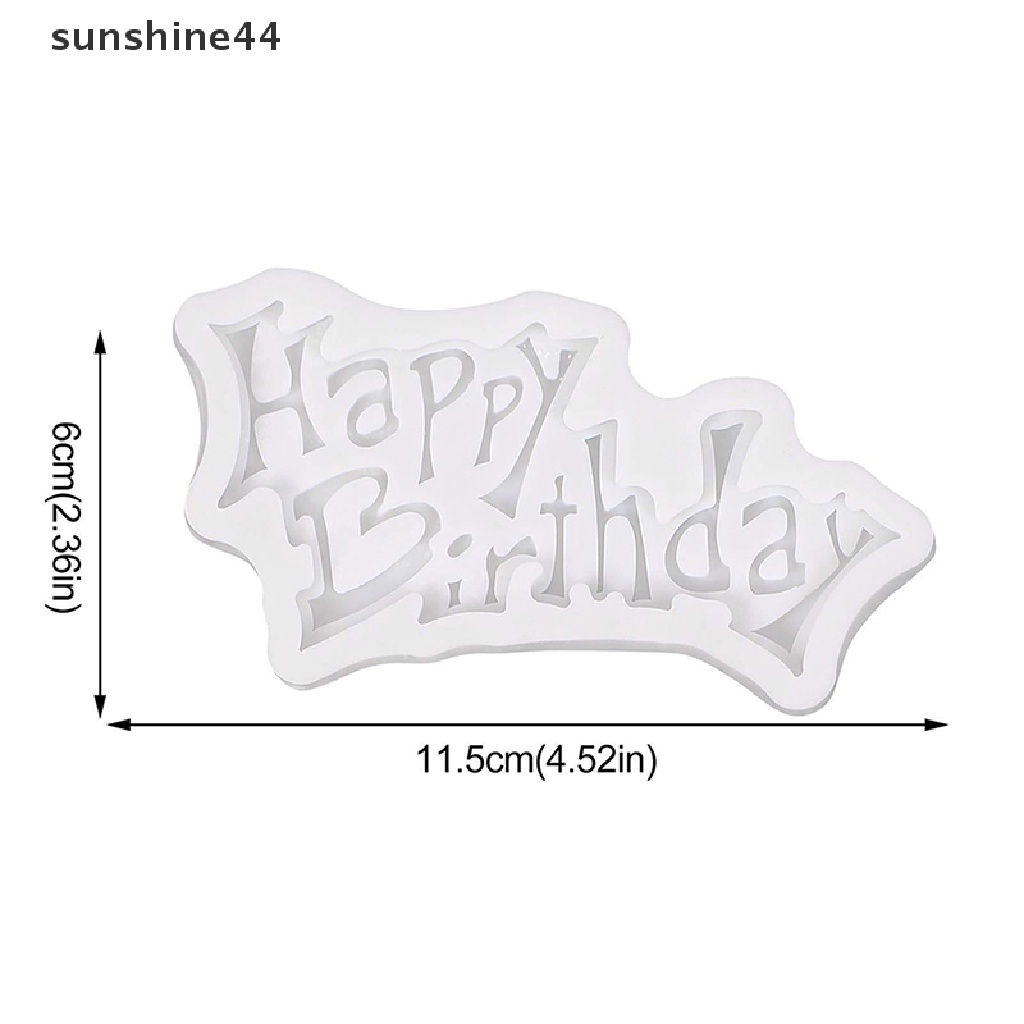 Sunshine DIY Cetakan Dengan Bahan Anti-Lengket Dan Bentuk Tulisan Happy Birthday Untuk Kue