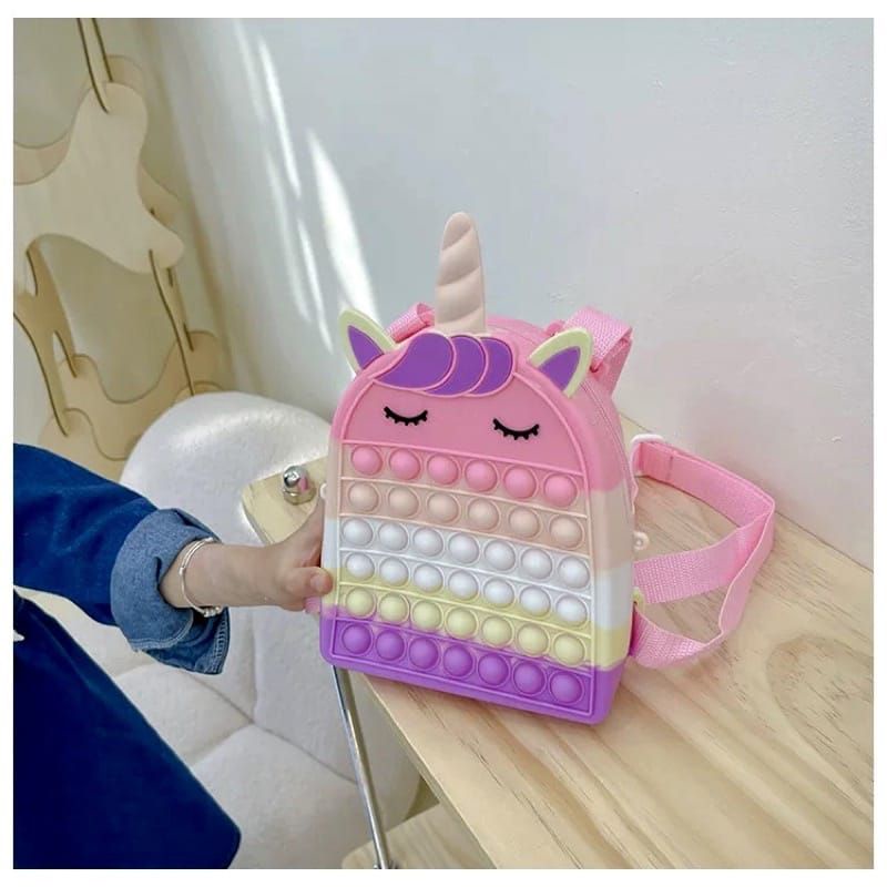 Tas Ransel Pop it bisa nyala  size mini tidak masuk Buku