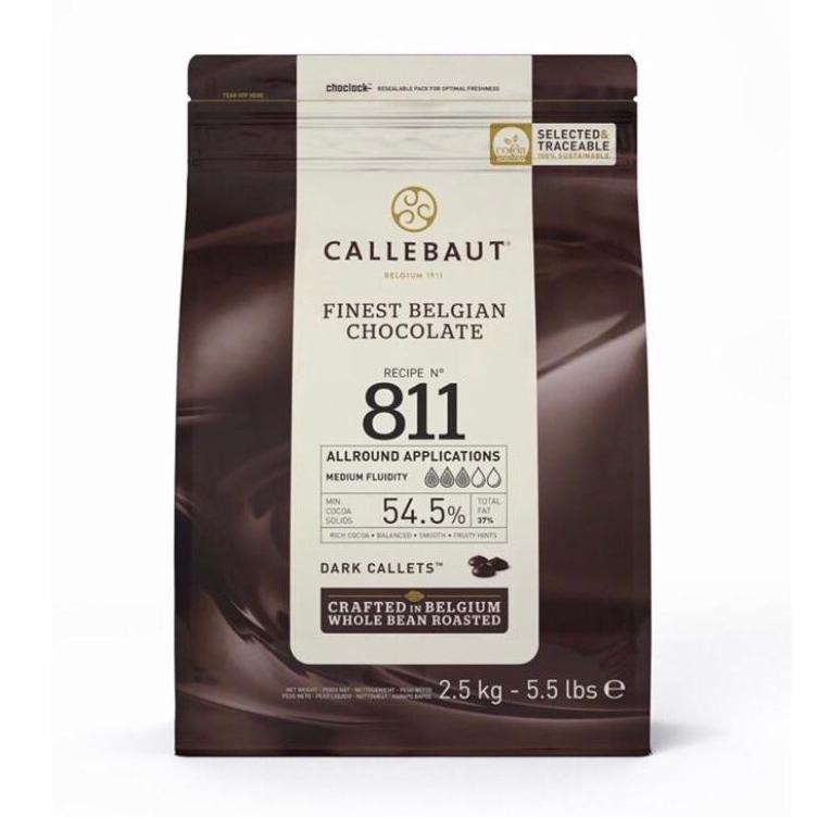 

《diskonlagi》 Barey Callebaut 811 Dark Chocolate Callets Rep 250gram- Couverture 54.5% - Barey Gosend