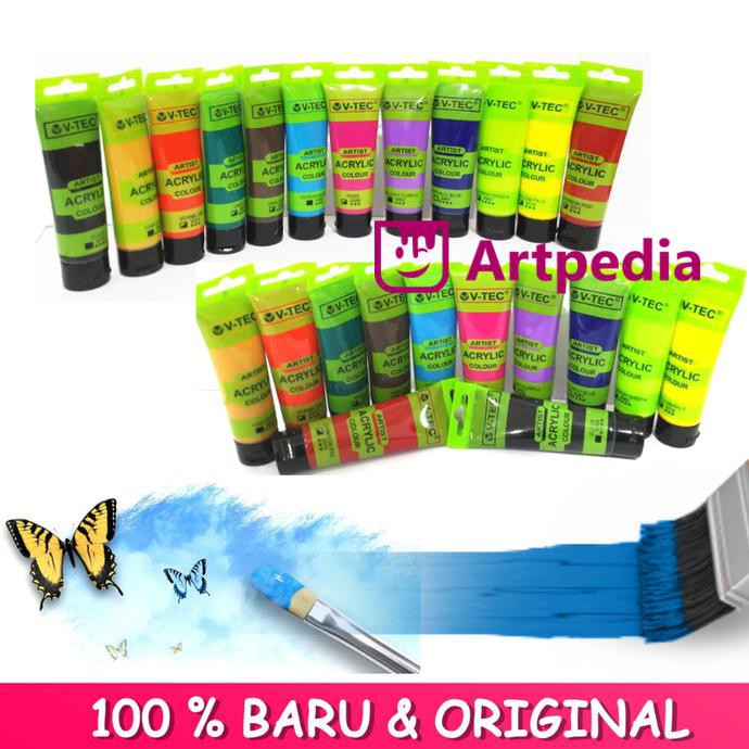 

HOT SALE V-Tec Artist Acrylic Colour / Cat acrylic / V-Tec Cat Akrilik 35ml