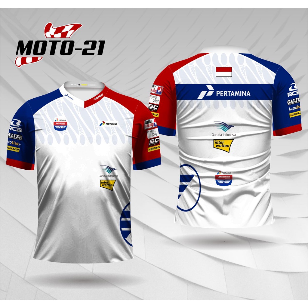 Jersey motogp mandalika baju kaos pertamina racing crew indonesia