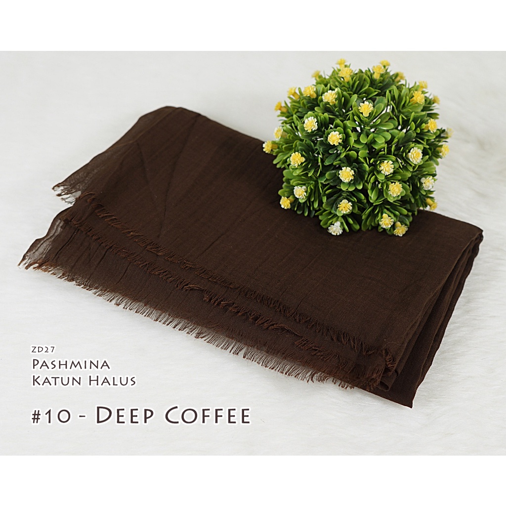 Pashmina Polos Katun Halus - CINDY by Luulu Scarf-#10 - Deep Coffee