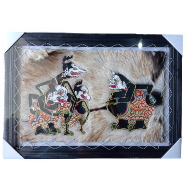 LUKISAN WAYANG KULIT PUNAKAWAN JUMBO 70x50 cm BAGONG SEMAR GARENG PETRUK - DEKORASI RUMAH MURAH