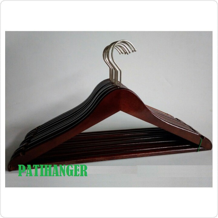 Hanger Kayu Palang Dewasa Warna Coklat Tua/Gantungan Kayu