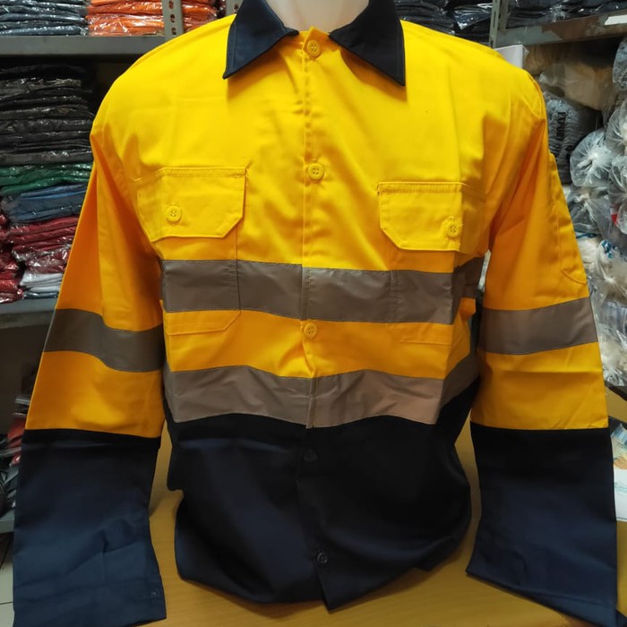 Baju Kerja Safety Proyek Kombinasi Seragam Kerja Tambang Panjang Shopee Indonesia