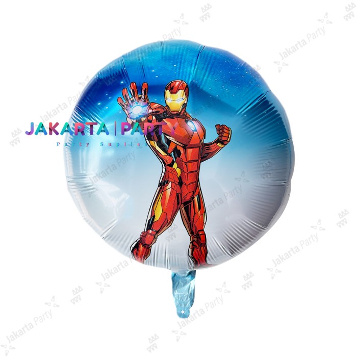 Balon Bulat Ironman #2 / Balon Foil Ironman / Balon Karakter Iron man