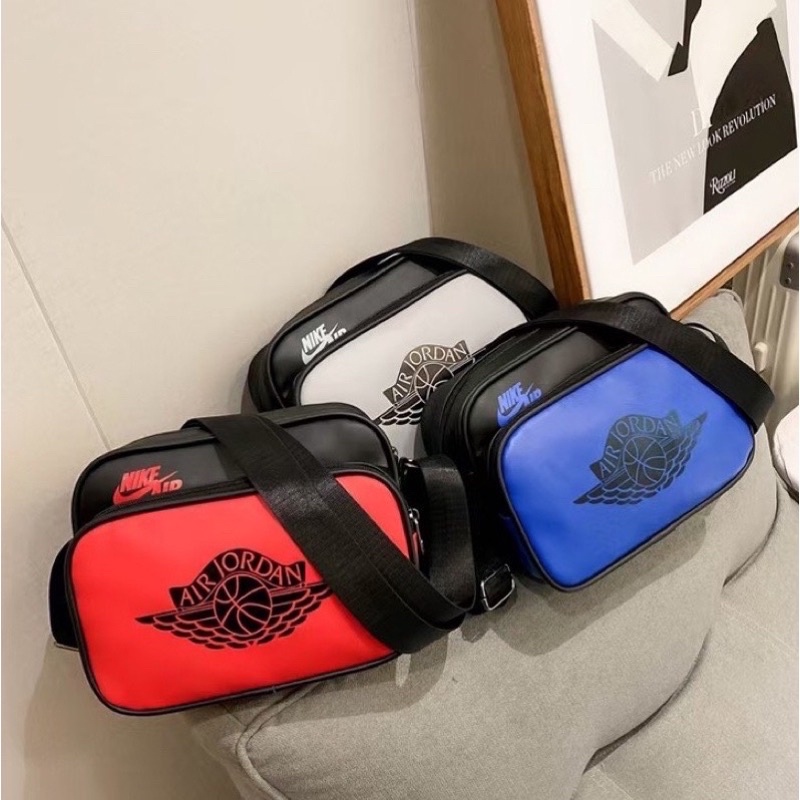 ((TERMURAH)) POUCH BAG AIR JORDAN / TAS SELEMPANG AIR JORDAN WINGS / SLINGBAG AIR JORDAN WINGS LEATHER / POUCHBAG AIR JORDAN