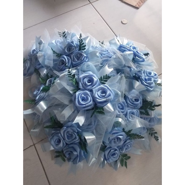 Bunga hiasan seserahan mahar hampers (biru muda)