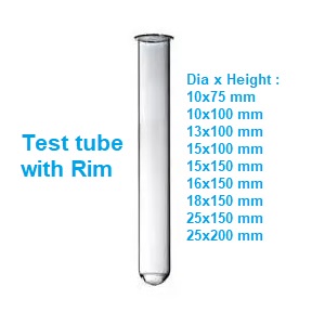 TEST TUBE GLASS 13X100MM TABUNG REAKSI KACA WITHOUT RIM CULTURE TUBE VWR