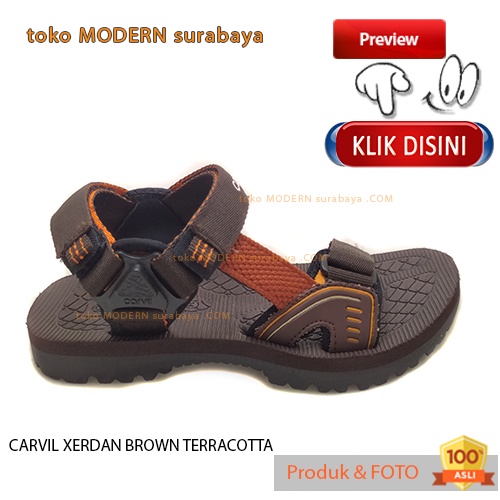 CARVIL XERDAN BROWN TERRACOTTA sandal anak sandal gunung slide spons