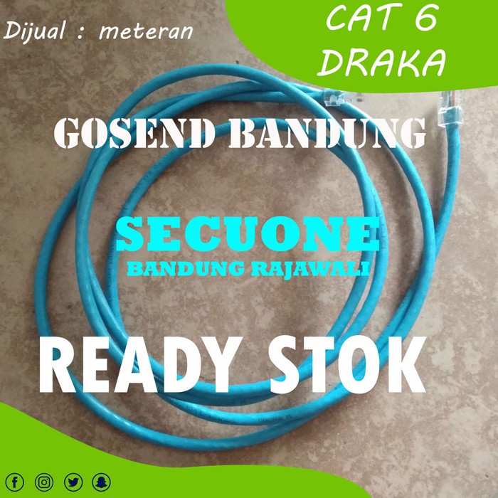 Dijual Kabel lan Draka UTP CAT 6 Tembaga Murni (METERAN) ready stok bandung terbaik