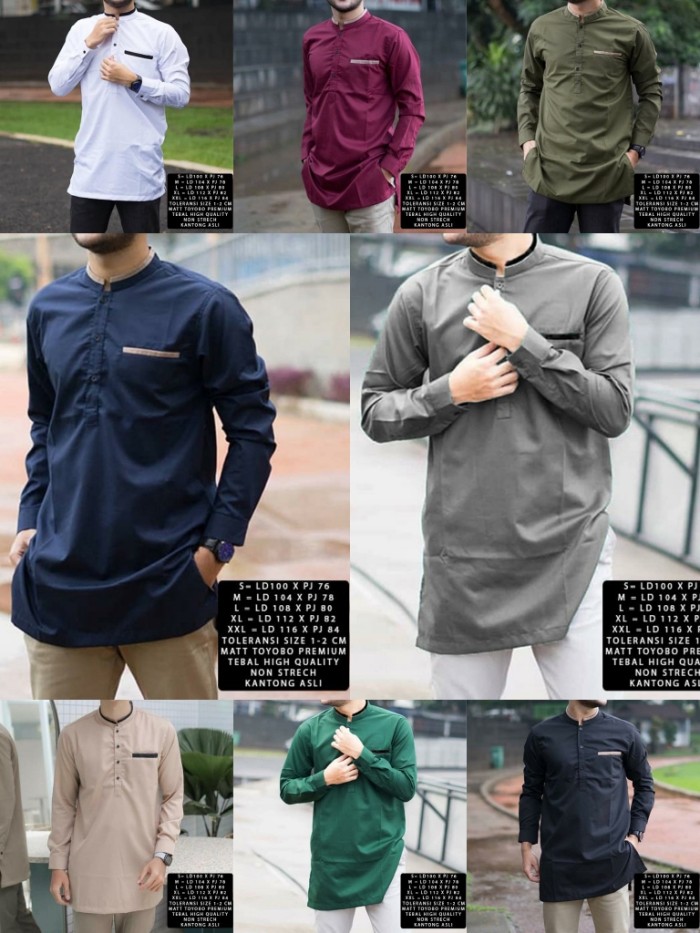 Baju koko pria matt toyobo - Baju Koko Super Murah Lengan Panjang - Baju Koko Putih Toyobo