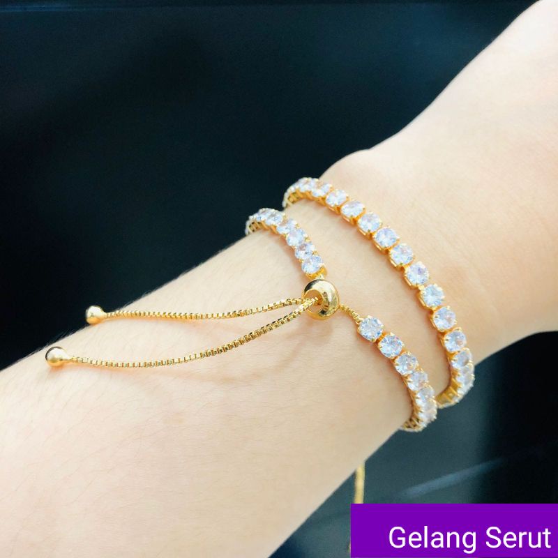 Gelang serut dewasa perhiasan xuping lapis emas