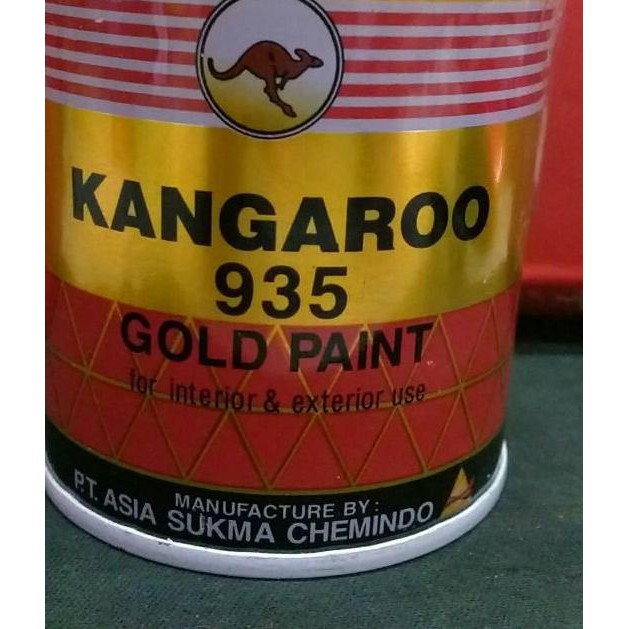➸ CAT WARNA EMAS KANGAROO GOLD 935 ( 1 KG ) / CAT MINYAK BESI KANGGURU ✫